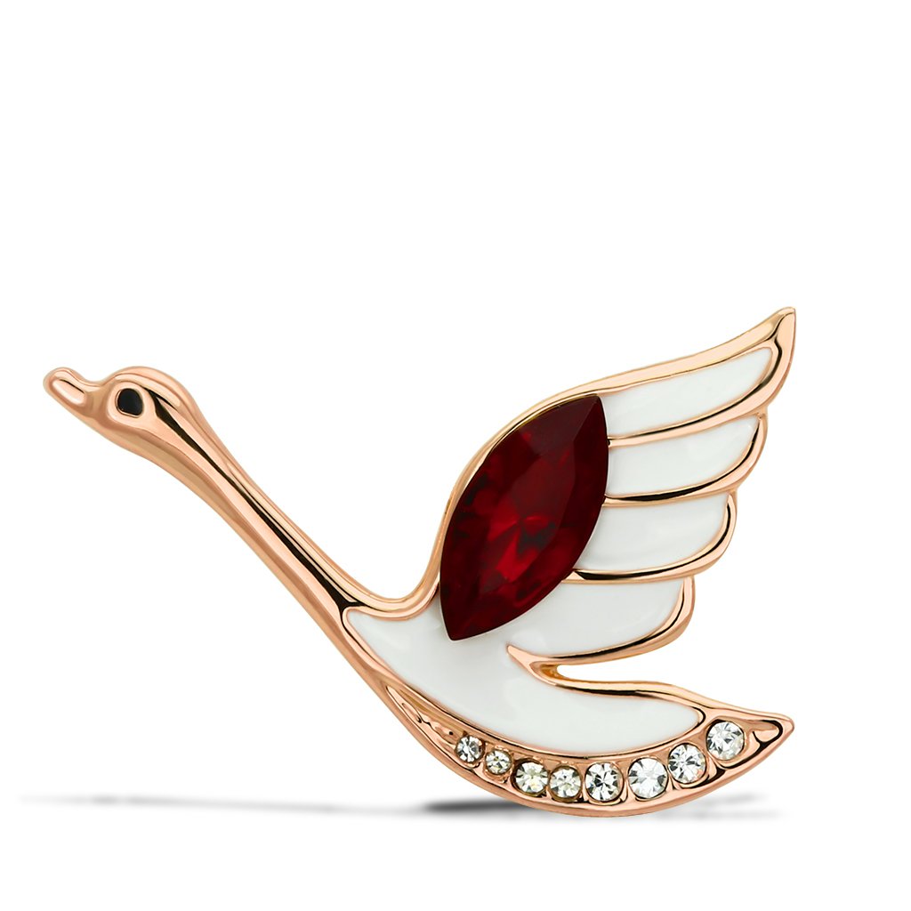 JCE2761 Flash Gold White Metal Brooches with Top Grade Crystal  in Siam